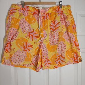 Vintage 90's Lilly pulitzer mens xl beach swim board shorts trunks yellow